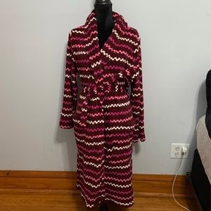 Sleep Chic Plush Zigzag Print Soft Robe New Size Large New